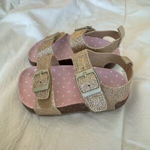 Carters Velcro Gold Sandals Size 7